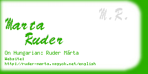 marta ruder business card